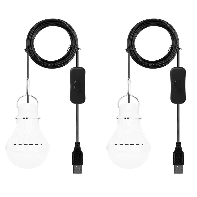 USB 燈泡露營燈 緊急燈，2 個