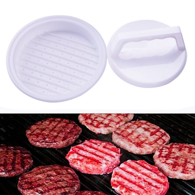 圓形漢堡壓模食品級塑料漢堡肉牛肉烤肉壓模漢堡餅製作模具廚房工具，2個白色
