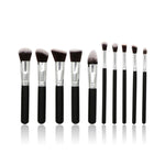 10件套銀色/金色化妝刷組 pincel maquiagem 化妝品 maquillaje 化妝工具 粉底眼影化妝套裝，10銀黑、10鉑金、10金黑、10白銀、10粉金、10粉銀