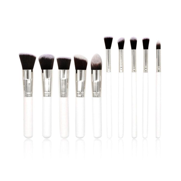 10件套銀色/金色化妝刷組 pincel maquiagem 化妝品 maquillaje 化妝工具 粉底眼影化妝套裝，10銀黑、10鉑金、10金黑、10白銀、10粉金、10粉銀