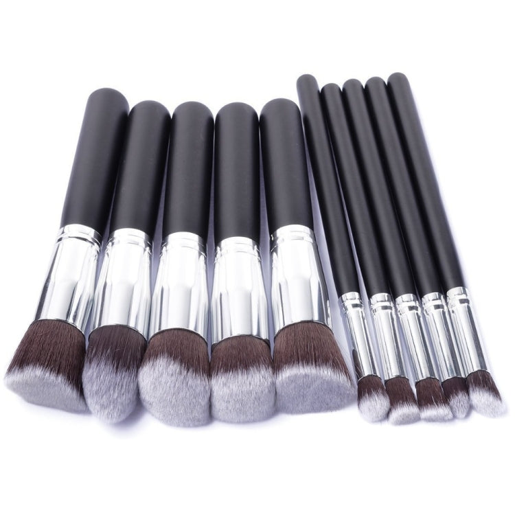 10件套銀色/金色化妝刷組 pincel maquiagem 化妝品 maquillaje 化妝工具 粉底眼影化妝套裝，10銀黑、10鉑金、10金黑、10白銀、10粉金、10粉銀