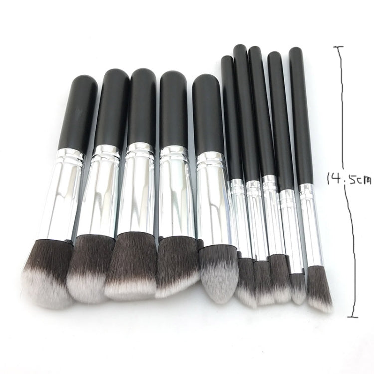 10件套銀色/金色化妝刷組 pincel maquiagem 化妝品 maquillaje 化妝工具 粉底眼影化妝套裝，10銀黑、10鉑金、10金黑、10白銀、10粉金、10粉銀