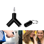 迷你 Y 型 3.5mm 公頭轉雙 3.5mm 母頭插孔音頻耳機轉接器鑰匙圈