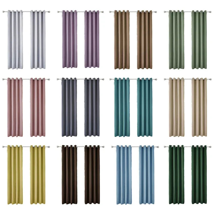 高精度窗簾遮光布隔熱純色窗簾，42x84 英寸（107x213CM）、52x63 英寸（132x160CM）、52x84（132x213）