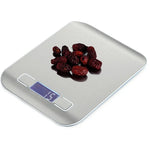 數位多功能不鏽鋼食品廚房秤，帶 LCD 顯示，5kg/1g，玫瑰金，5kg/1g，銀色