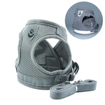 可調節聚酯網眼反光背心牽引繩 寵物狗用，S, M, L, XL