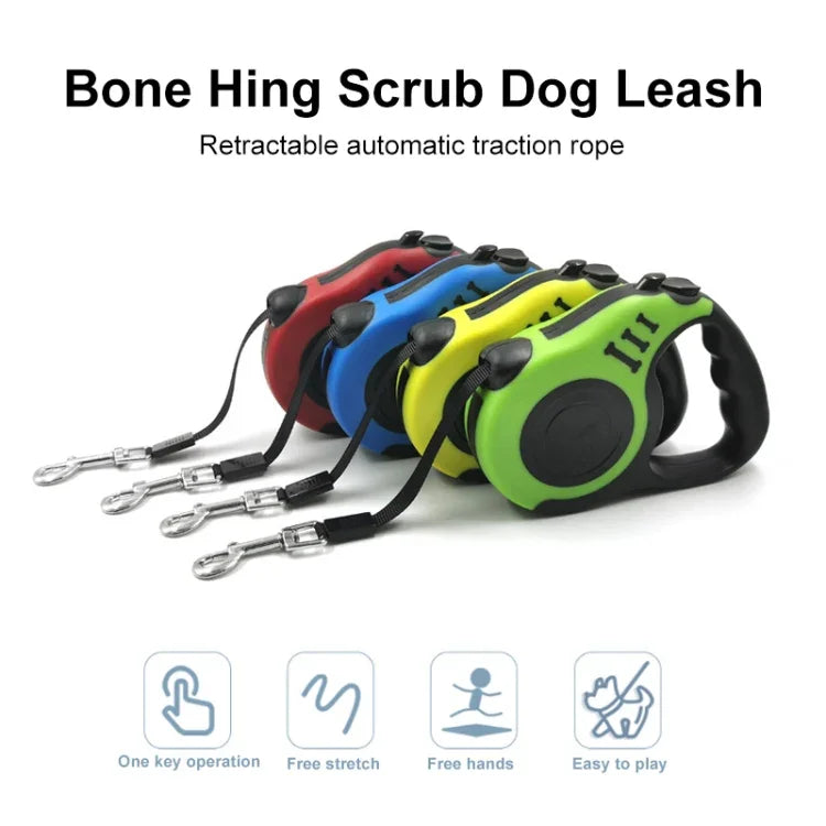 伸縮狗牽引繩 自動柔性狗幼犬貓牽引繩帶 小中型犬寵物用品，3m，5m