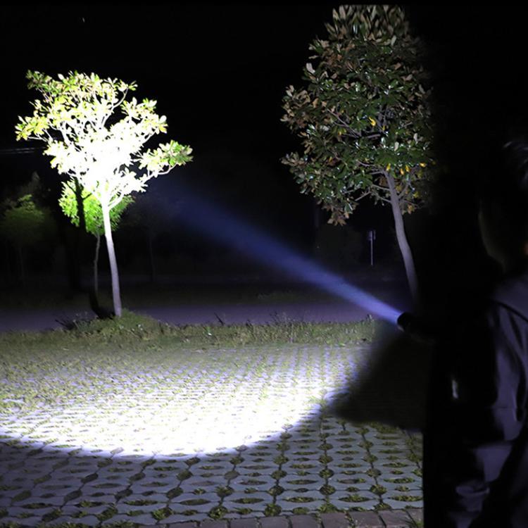 T02筆夾迷你手電筒T6伸縮變焦LED手電筒戶外防水遠射強光手電筒，T02筆夾