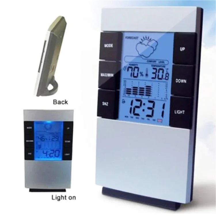 Household Digital LCD Display Hygrometer Thermometer Temperature Humidity Meter Clock Alarm, Humidity Meter