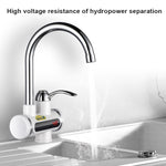 220V 廚房即熱式無水箱電熱水龍頭 帶溫度顯示，底部進水，側面進水