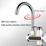 220V 廚房即熱式無水箱電熱水龍頭 帶溫度顯示，底部進水，側面進水