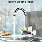 220V 廚房即熱式無水箱電熱水龍頭 帶溫度顯示，底部進水，側面進水