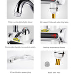 220V 廚房即熱式無水箱電熱水龍頭 帶溫度顯示，底部進水，側面進水