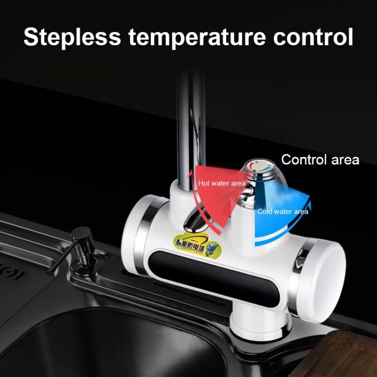 220V 廚房即熱式無水箱電熱水龍頭 帶溫度顯示，底部進水，側面進水