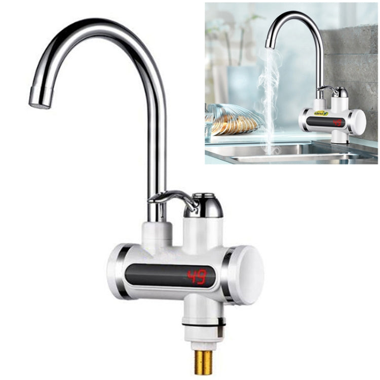 220V 廚房即熱式無水箱電熱水龍頭 帶溫度顯示，底部進水，側面進水