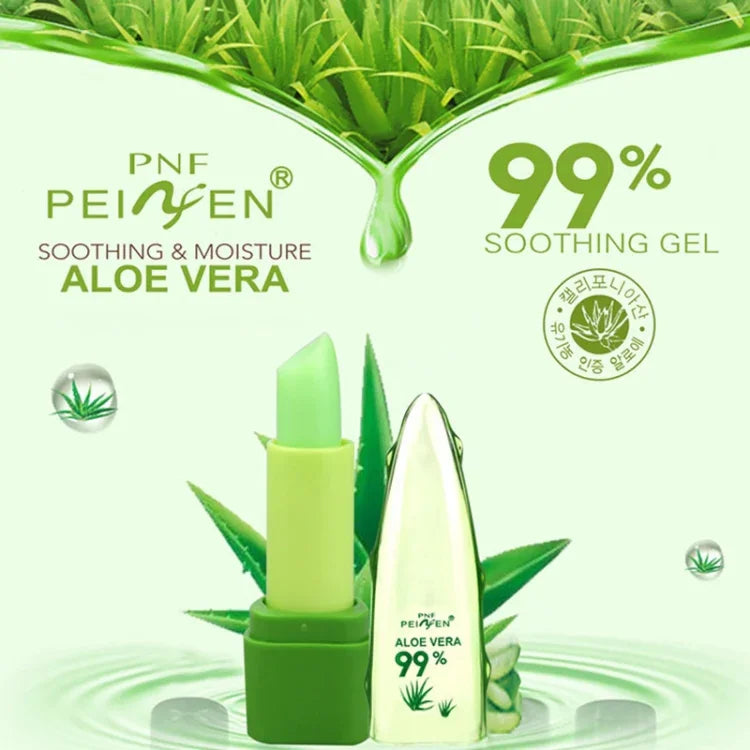 3 件裝 PNF 蘆薈天然保濕口紅 溫度變色護唇膏 魔法粉紅口紅