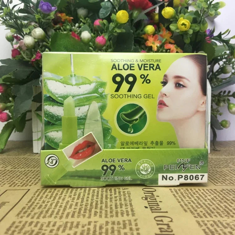 3 件裝 PNF 蘆薈天然保濕口紅 溫度變色護唇膏 魔法粉紅口紅