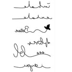 10片經典黑色防水臨時紋身貼紙