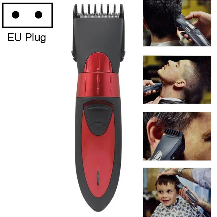 防水電動理髮器充電式理髮剪髮機理髮鬍鬚修剪器，紅色，灰色