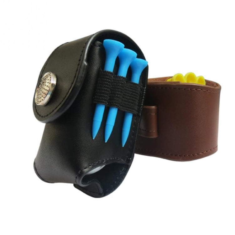 便攜式高爾夫球收納腰包，皮革材質，時尚高爾夫球座袋運動配件，高爾夫球收納袋黑色，高爾夫球收納袋棕色