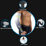 1 對酷炫男士自行車跑步防紫外線太陽防護袖套，護臂套，L、M、XL、XXL