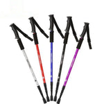 NECASIL 三節鋁合金直柄伸縮登山杖，三節（黑色），三節（紅色），三節（藍色），三節（銀色）