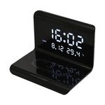 10W QI 通用多功能手機無線充電器，含鬧鐘及時間／日曆／溫度顯示，RT1 10W（黑色）