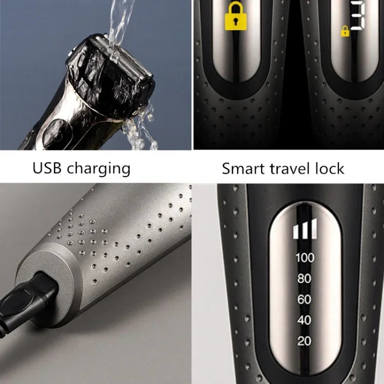 BG-7100電動剃鬚刀往復式剃鬚刀LED數字充電剃鬚刀