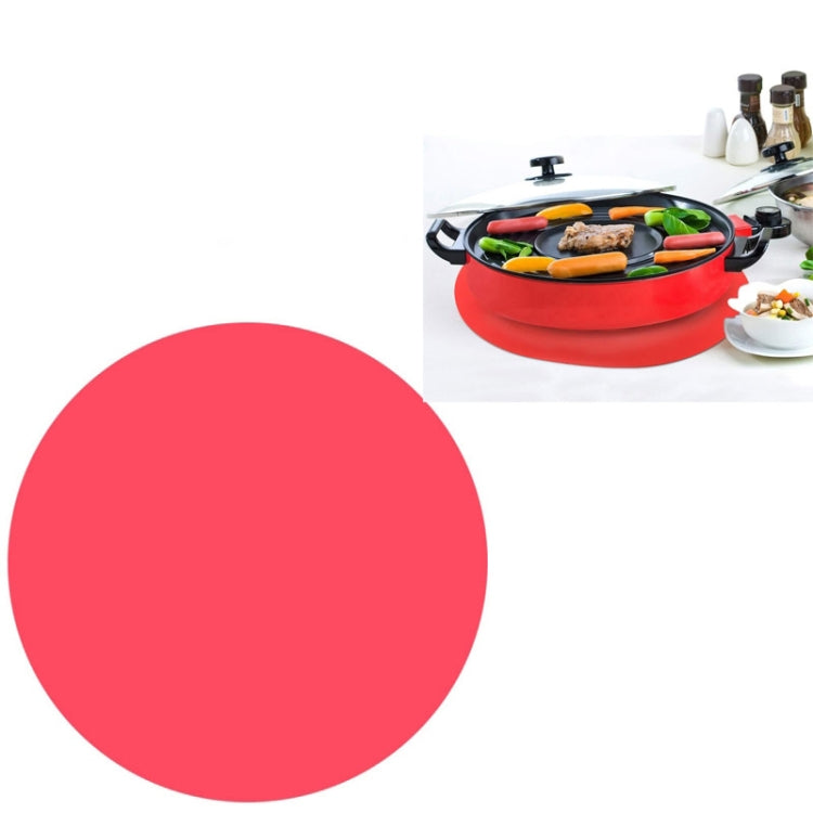 12吋食品級矽膠微波爐墊 圓形矽膠餐墊 防滑隔熱墊，黑色、紅色、藍色、綠色、紫色、灰色