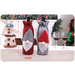 Christmas Machine Embroidered Faceless Old Man Wine Bottle Bags Table Decorations