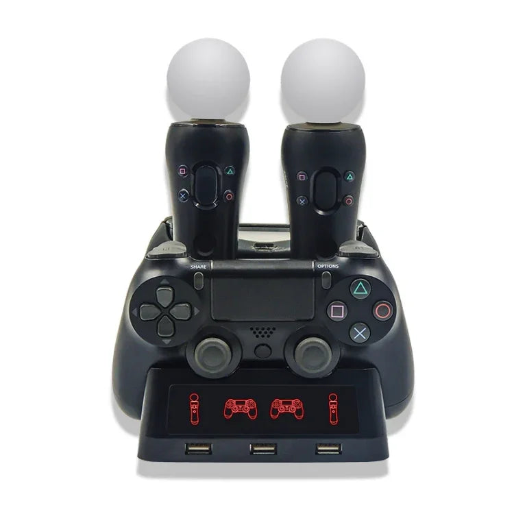 iPlay 遊戲手把充電多功能充電座，適用於 PS4 / PS4 Move / PS VR，適用於 PS4 VR/PS VR/PS Move