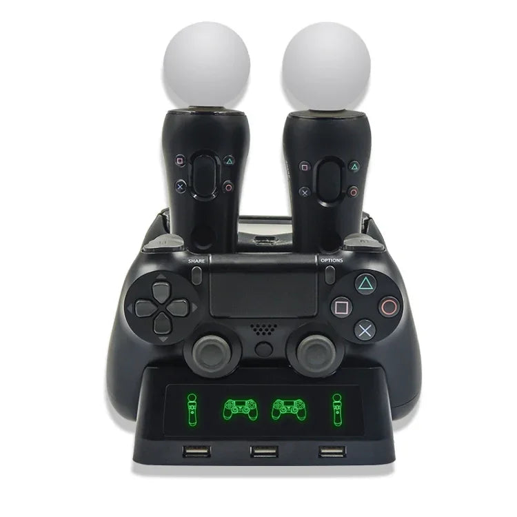 iPlay 遊戲手把充電多功能充電座，適用於 PS4 / PS4 Move / PS VR，適用於 PS4 VR/PS VR/PS Move