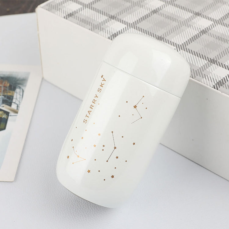 便攜兒童迷你可愛真空保溫瓶 星星口袋水杯，星白，星黑