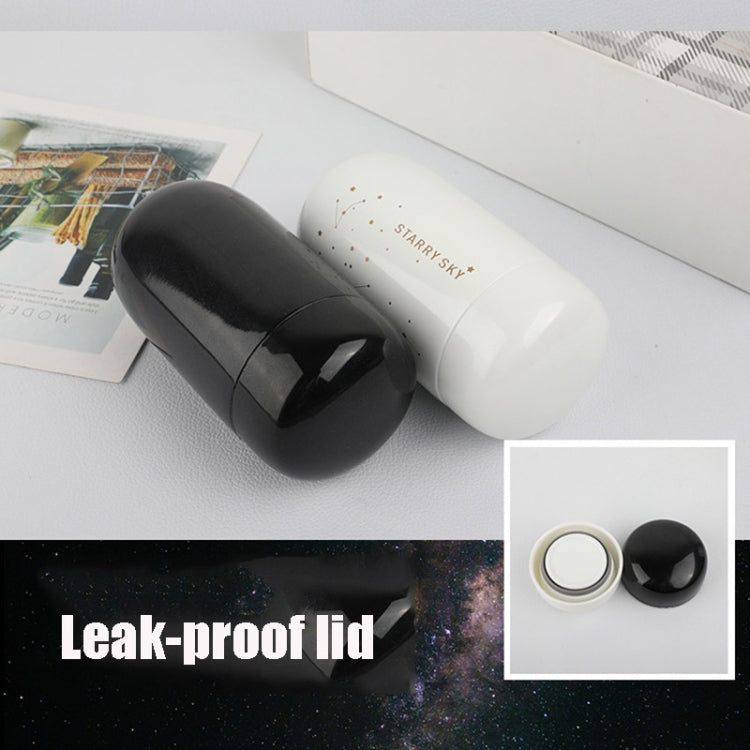 便攜兒童迷你可愛真空保溫瓶 星星口袋水杯，星白，星黑