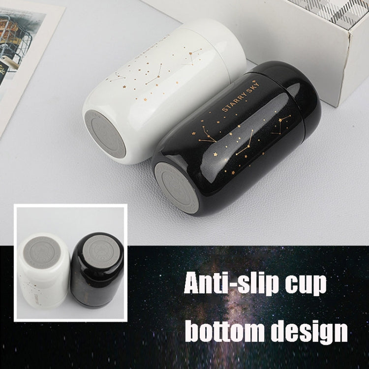 便攜兒童迷你可愛真空保溫瓶 星星口袋水杯，星白，星黑