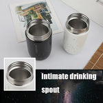 便攜兒童迷你可愛真空保溫瓶 星星口袋水杯，星白，星黑