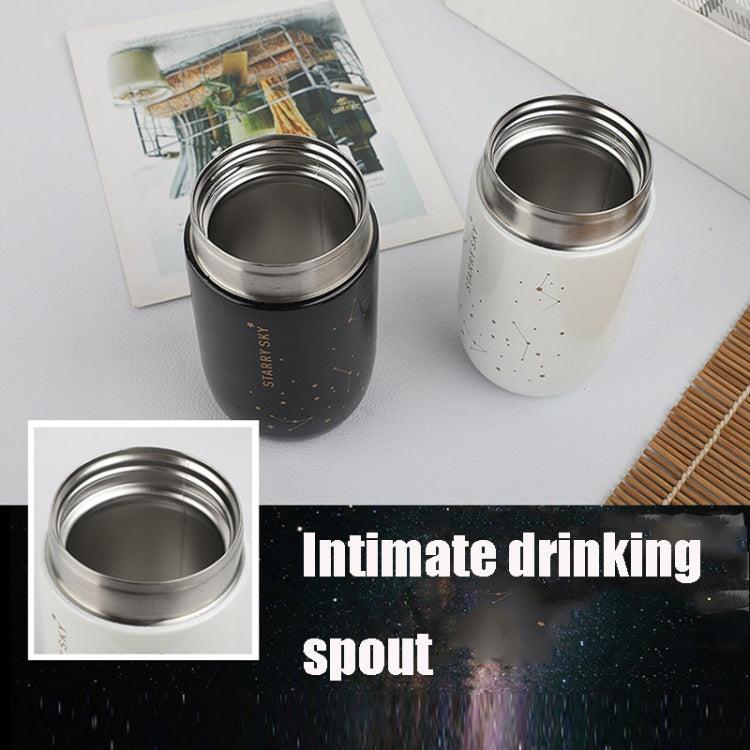 便攜兒童迷你可愛真空保溫瓶 星星口袋水杯，星白，星黑