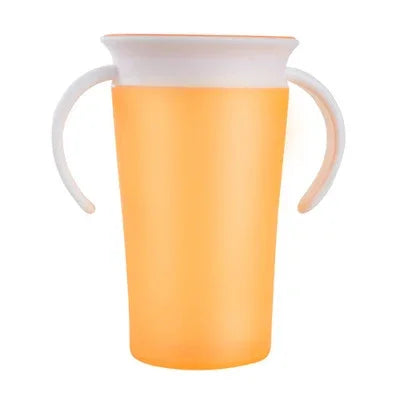 360 度旋轉嬰兒學習雙手柄翻蓋飲水杯
