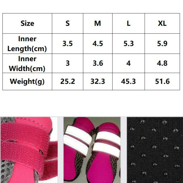 4 合 1 寵物鞋 狗鞋 行走鞋 小型犬寵物用品，S, M, L, XL