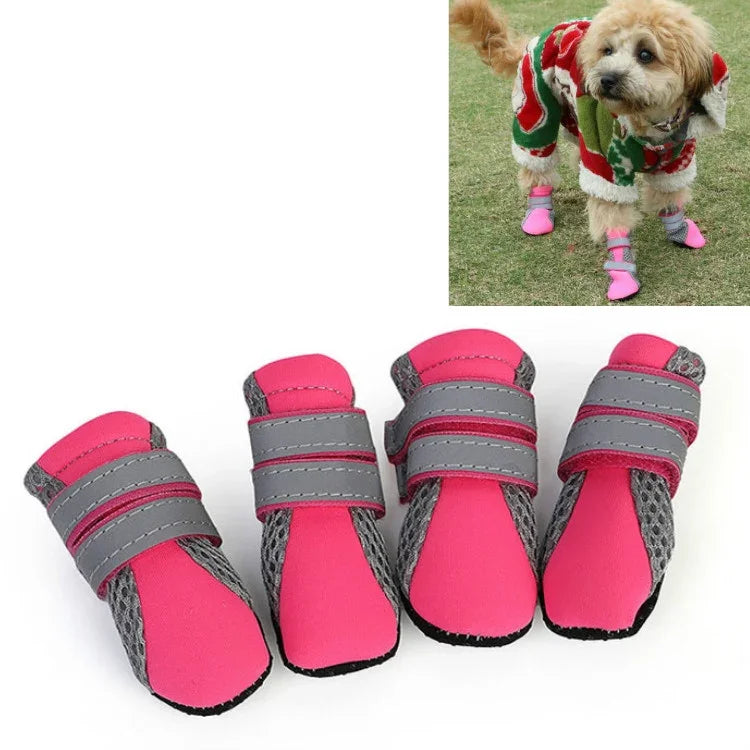 4 合 1 寵物鞋 狗鞋 行走鞋 小型犬寵物用品，S, M, L, XL