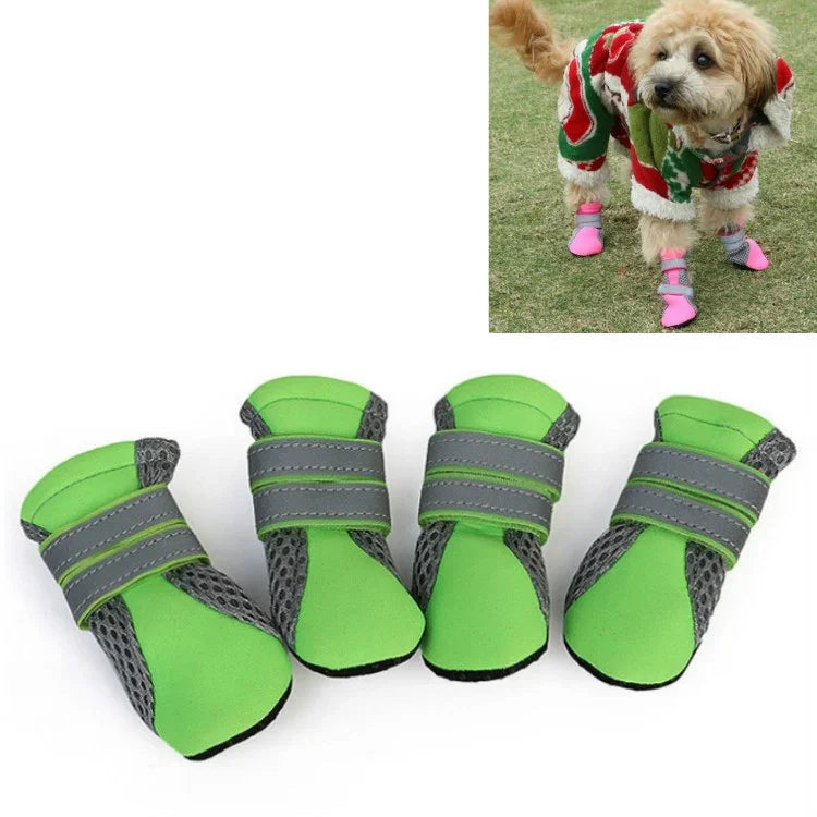 4 合 1 寵物鞋 狗鞋 行走鞋 小型犬寵物用品，S, M, L, XL