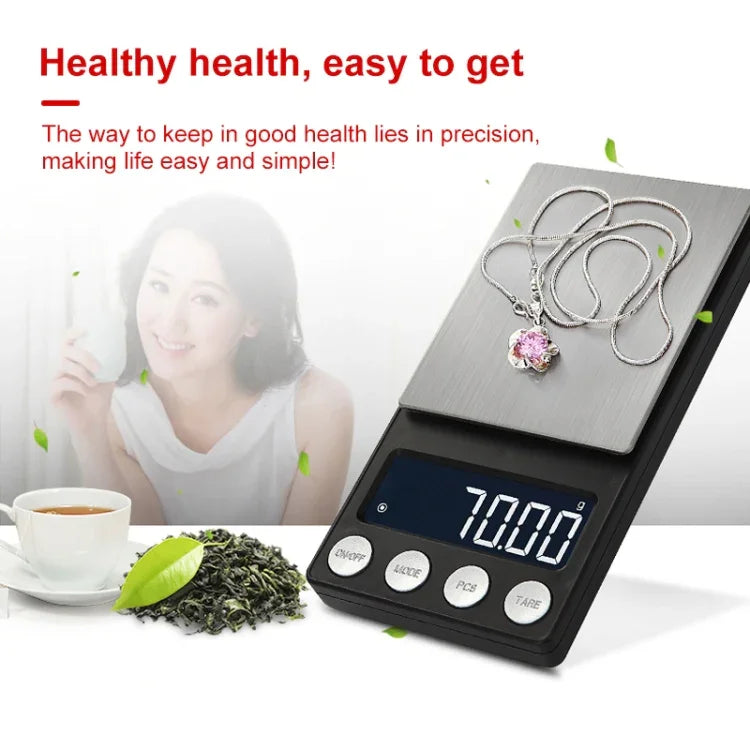 高精度電子秤迷你便攜珠寶藥品秤，500g/0.1g，100g/0.01g，200g/0.01g，300g/0.01g，500g/0.01g，1000g/0.1g