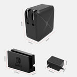 多功能投影及充電交流電源適配器底座，支援Android/PC/Lite Switch，黑色+美國插頭，黑色+歐洲插頭，黑色+英國插頭