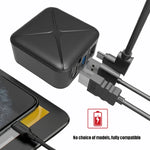多功能投影及充電交流電源適配器底座，支援Android/PC/Lite Switch，黑色+美國插頭，黑色+歐洲插頭，黑色+英國插頭