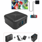 多功能投影及充電交流電源適配器底座，支援Android/PC/Lite Switch，黑色+美國插頭，黑色+歐洲插頭，黑色+英國插頭