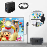 多功能投影及充電交流電源適配器底座，支援Android/PC/Lite Switch，黑色+美國插頭，黑色+歐洲插頭，黑色+英國插頭