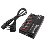 100-240V USB 介面智能快充數字電子充電器多功能充電器，美規插頭，10 端口，12 端口