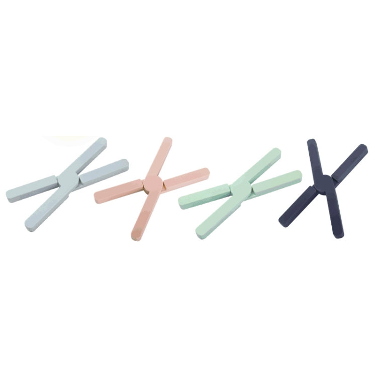 加厚X型矽膠可折疊鍋墊 廚房隔熱餐墊 高溫桌墊，綠色，藍色，橙色，深灰色
