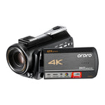 ORDRO AC5 4K 高清夜視 WiFi 12X 光學變焦數位攝影 DV 攝錄機，標準版，標準版 + 麥克風，標準版 + 麥克風 + 手持支架，標準版 + 麥克風 + 補光燈