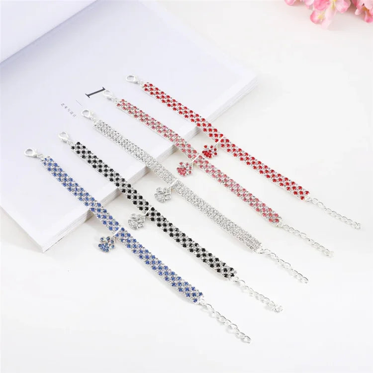 寵物項圈鑽石彈性貓狗項鍊飾品，S, M, L